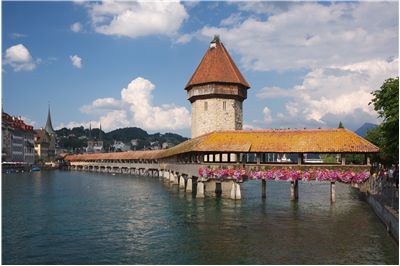 Chapel Bridge And Church Of St Leodegar