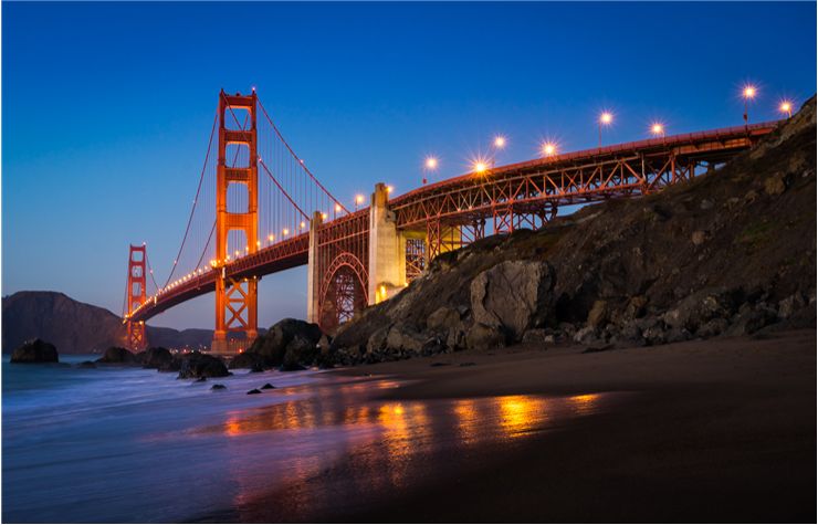 Golden Gate Bridge From Marshal Beach