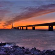 Picture Of Great Belt Bridge At Sunset
