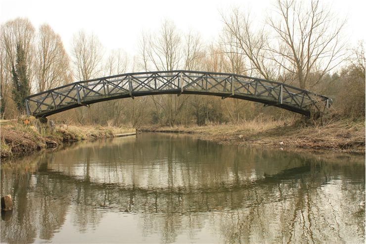 Picture Of Old Arched Bridge Over River