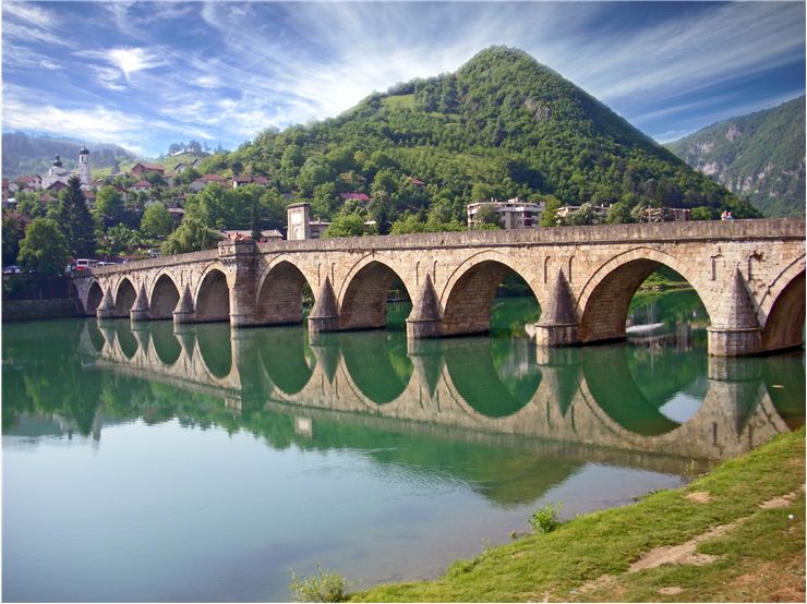 Picture Of Old Bridge Over Drina In Visegrad Bosnia