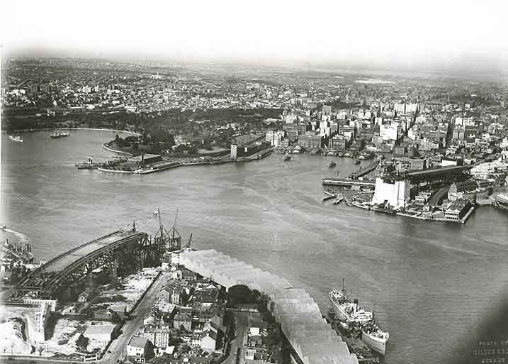 Sydney Harbour Bridge Historic Aerial View